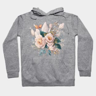 Watercolor Bouquet of Flowers in Vintage Style Hoodie